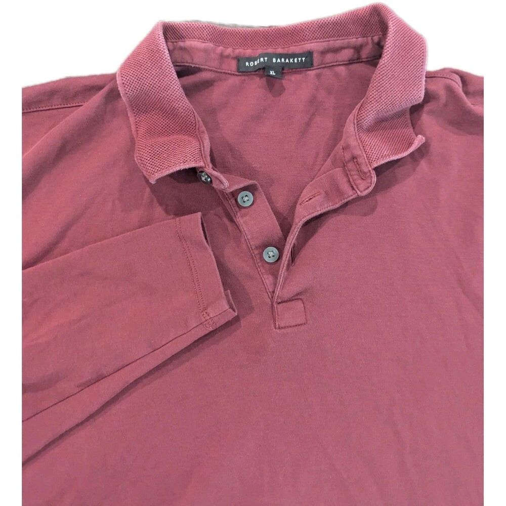 Robert Barakett Polo Shirt Men’s XL Long Sleeve Golf Maroon Preppy Designer